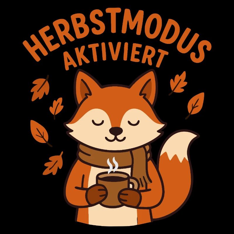 Autumn Mode Enabled | Fox with coffee cup