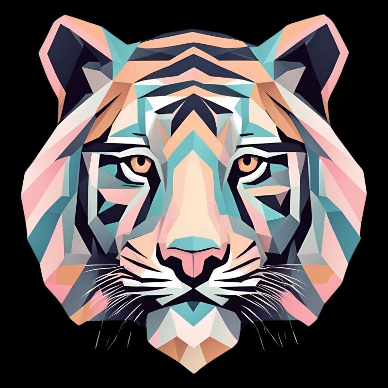 Geometric Tiger Geschenk Geometrisch