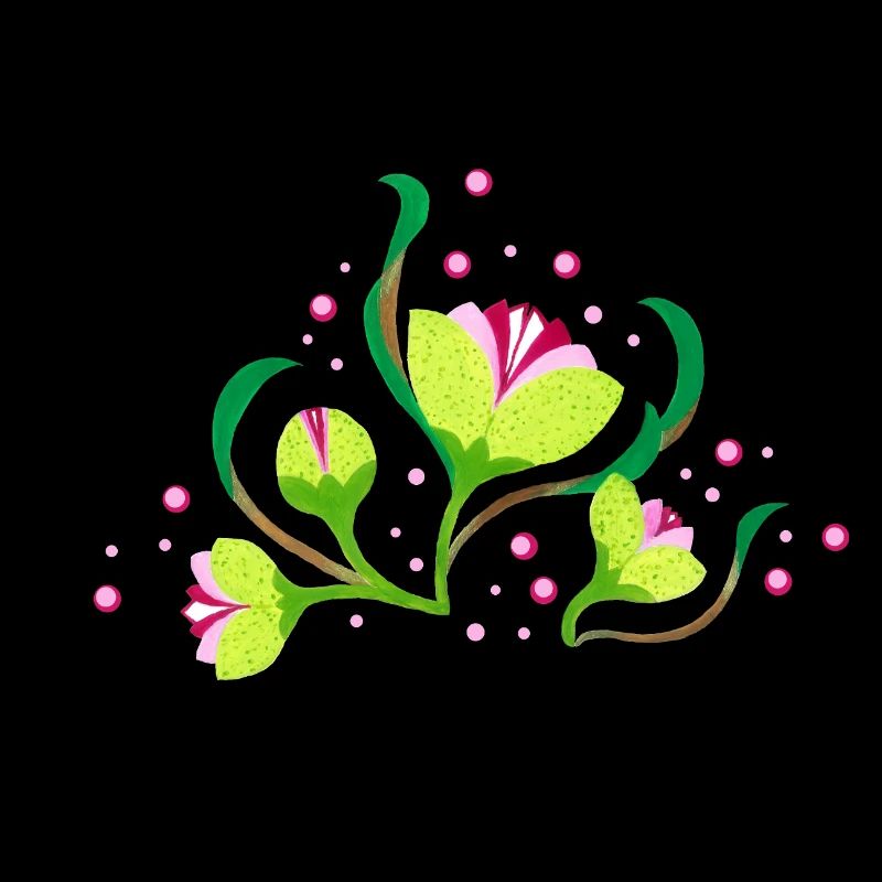 floral rose dots