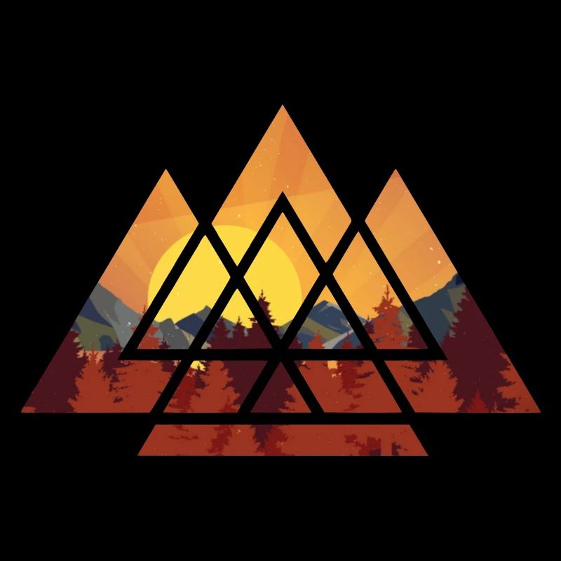 Sunset - Geometrisch - Wandern - Berge - Camping