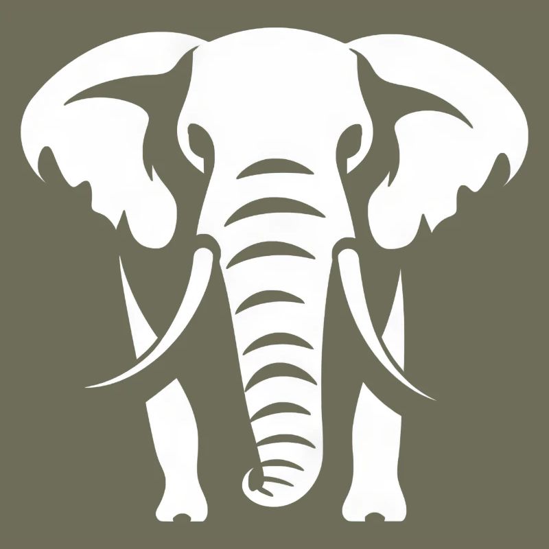 Elephant Silhouette White Logo