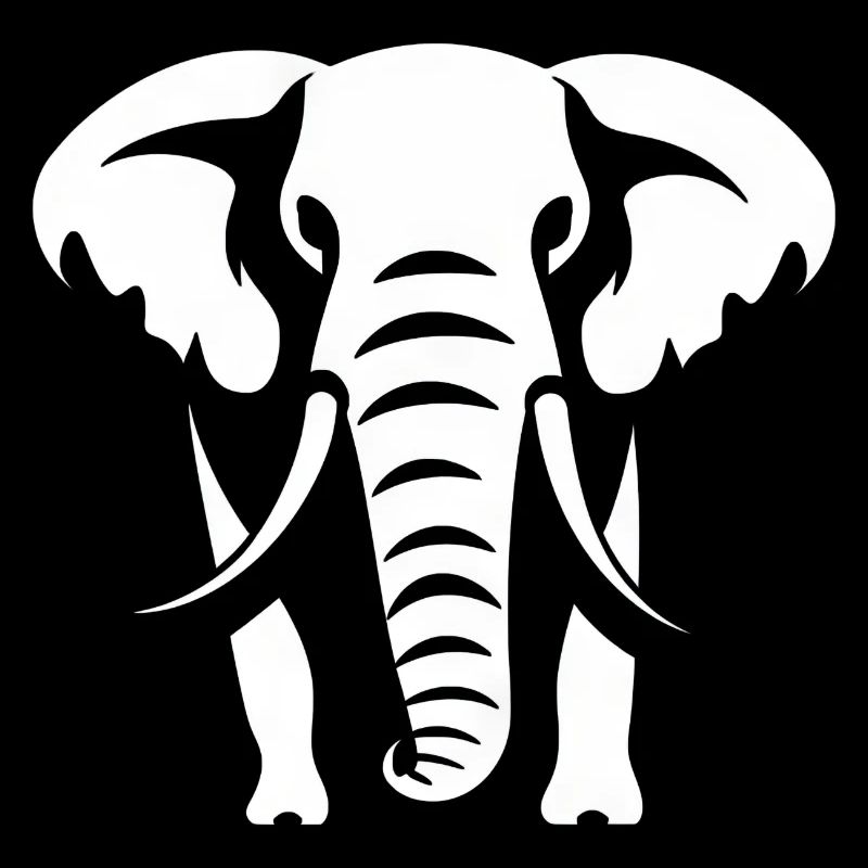 Elephant Silhouette White Logo