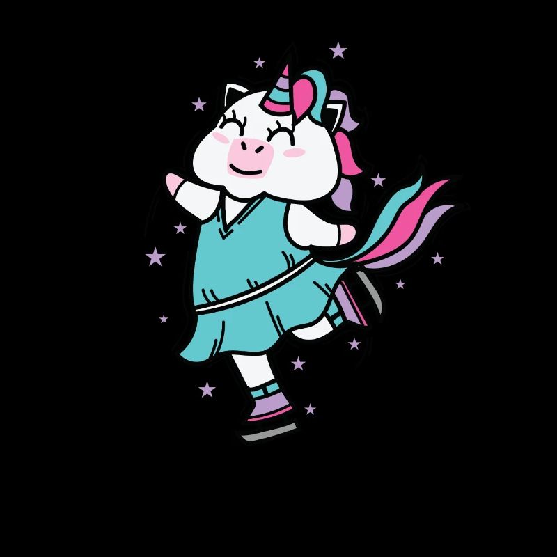 Unicorn rides ice skating Mythical creatures Sport