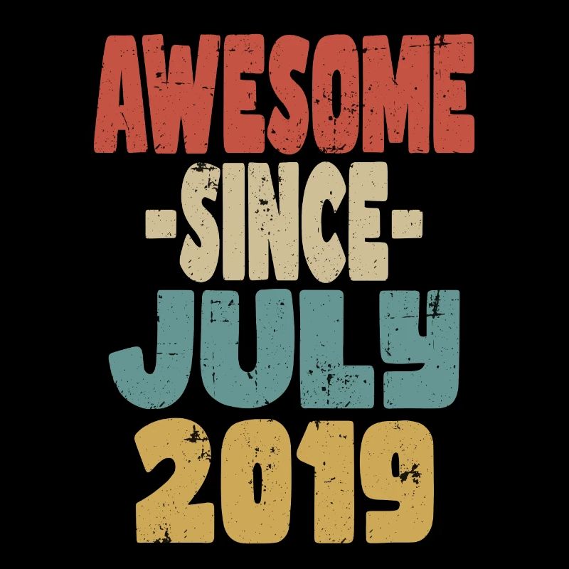 2019 Juli Geburtstag Retro