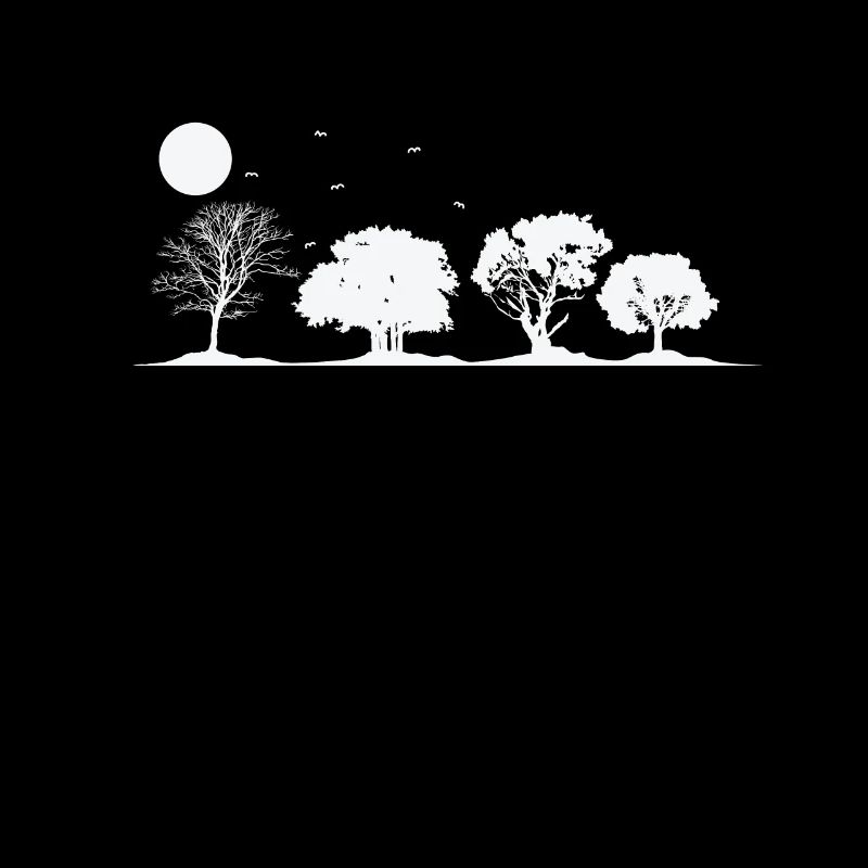 Trees at Full Moon Nature Forests Leaves