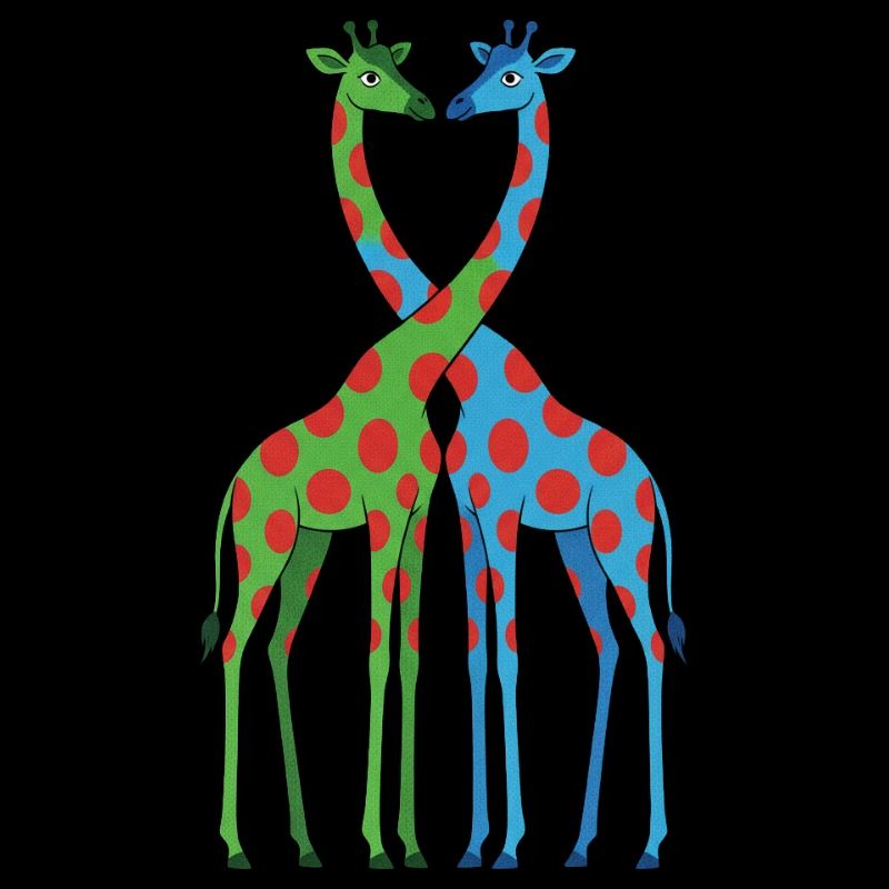 Giraffe heart with polka dots