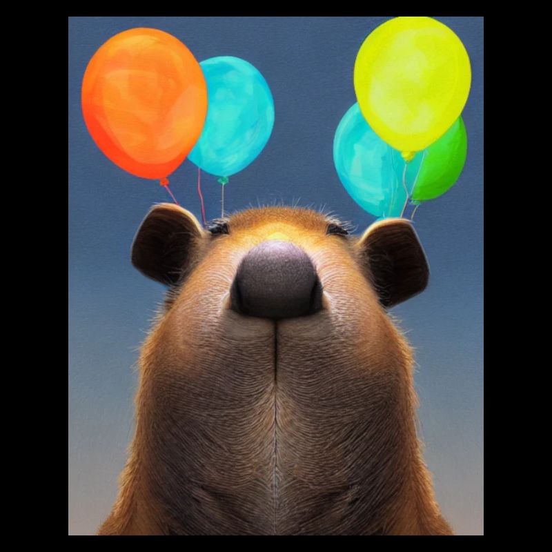Cooles Comic Portrait von Capybara Geburtstagsparty