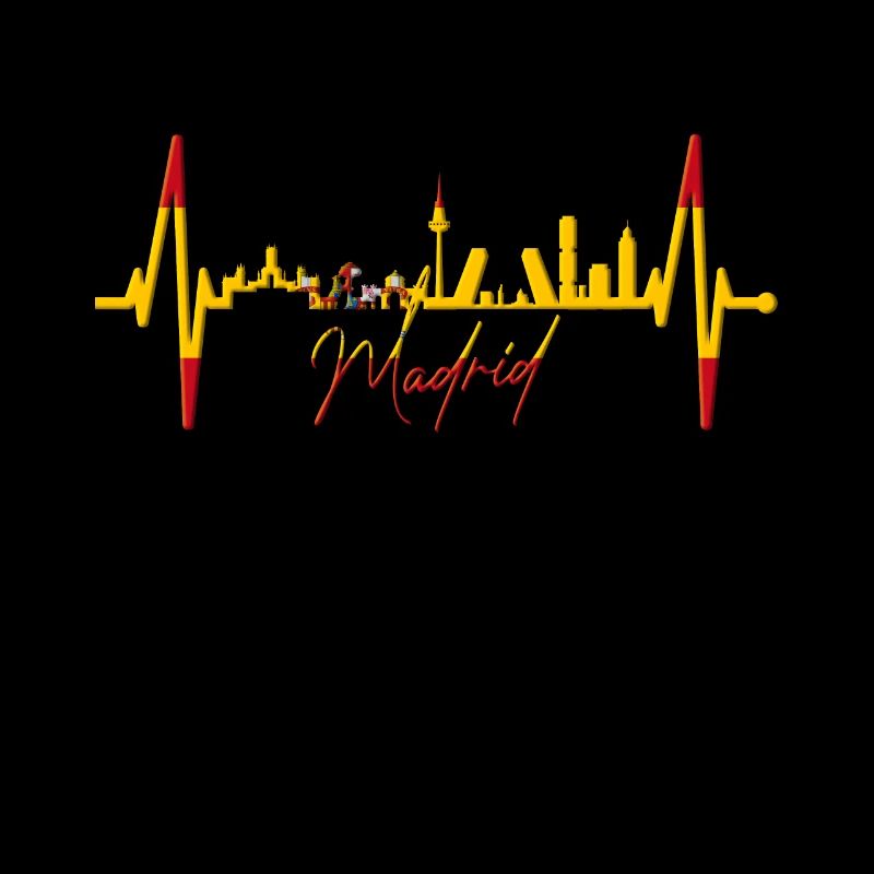 Madrid Skyline Heartbeat Espagne Silhouette Pulse
