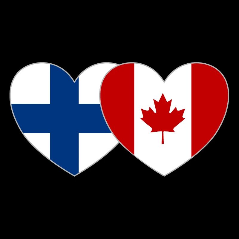 Finlande Canada Drapeau Coeur