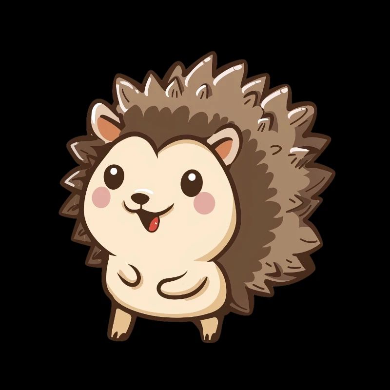 Dessin animé de hérisson mignon pour les amoureux des animaux