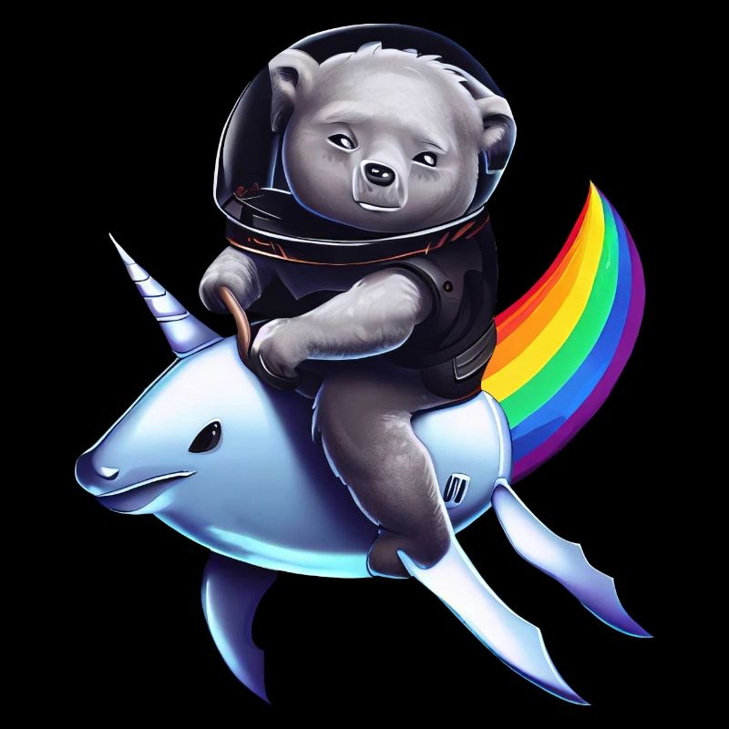 Koala Unicorn Astronaut à Rainbow Imaginative