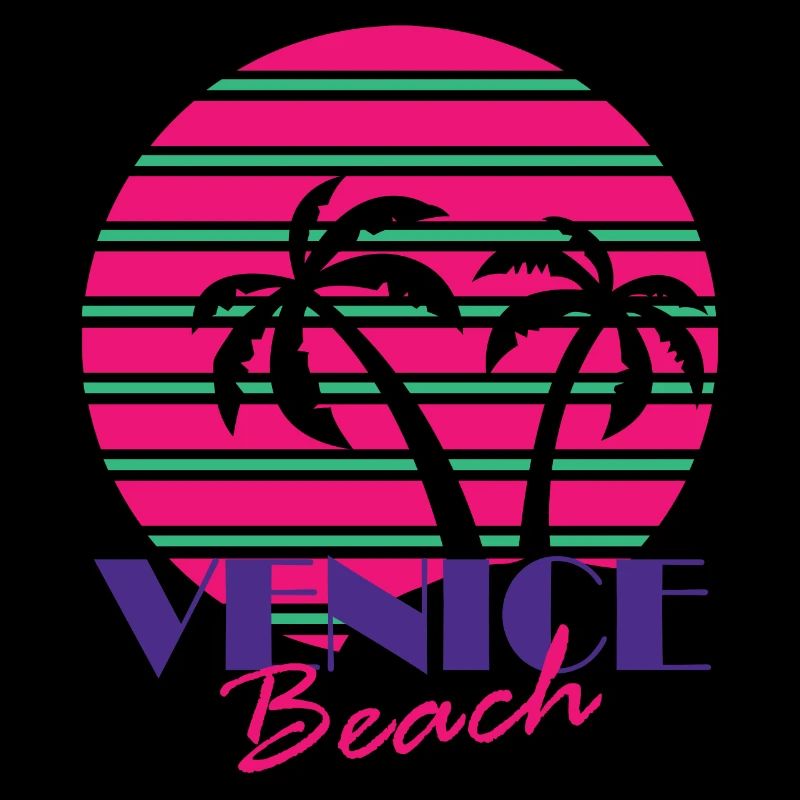 Venice Beach with palm trees