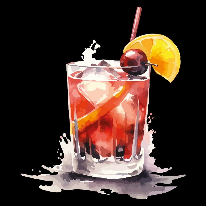 Verre d’eau aquarelle agrumes