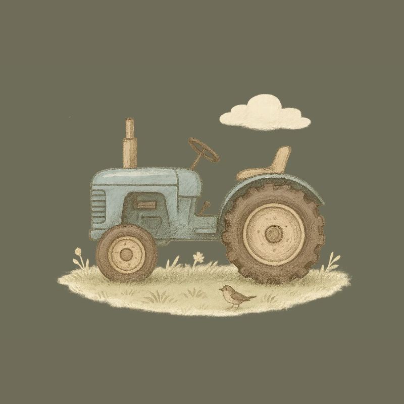 Blauer Oldtimer-Traktor