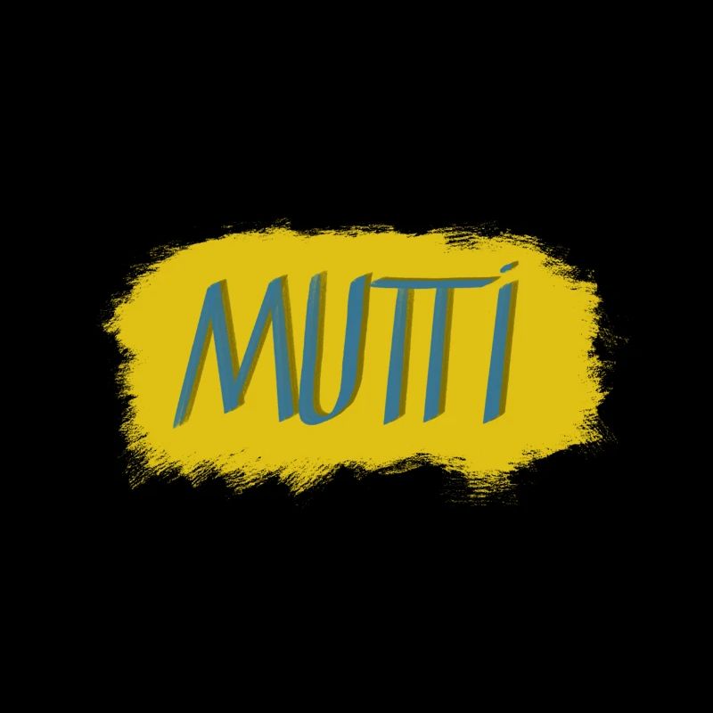 Lettrage Mutti avec explosion de couleurs