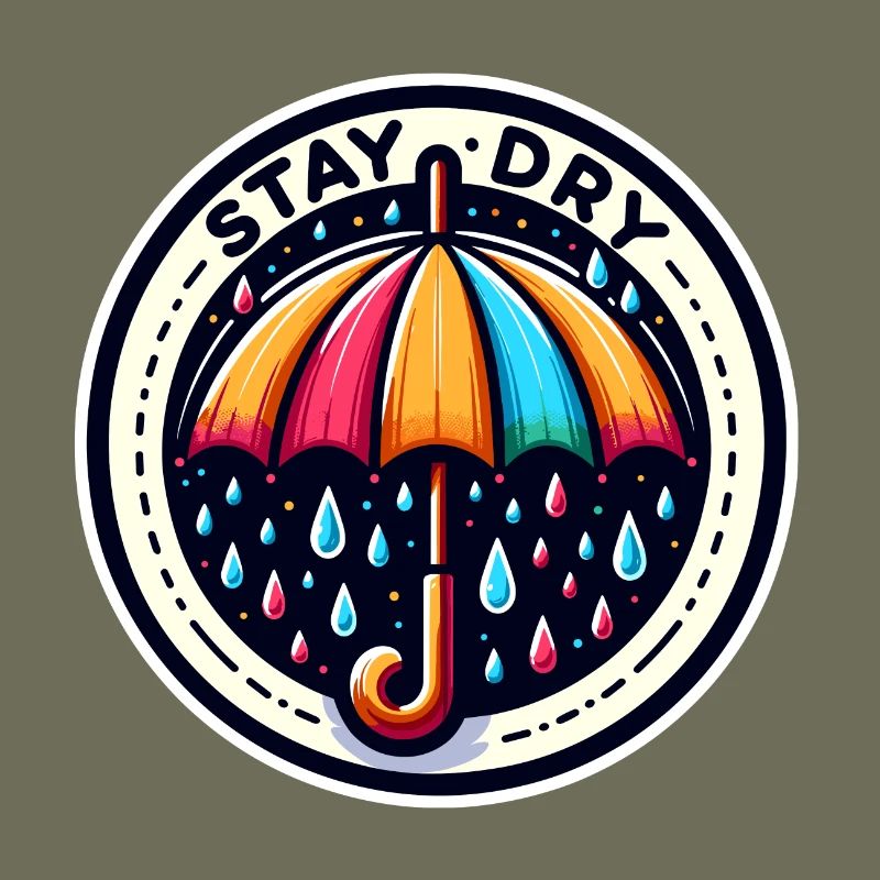Restez au sec - Illustration de parapluie