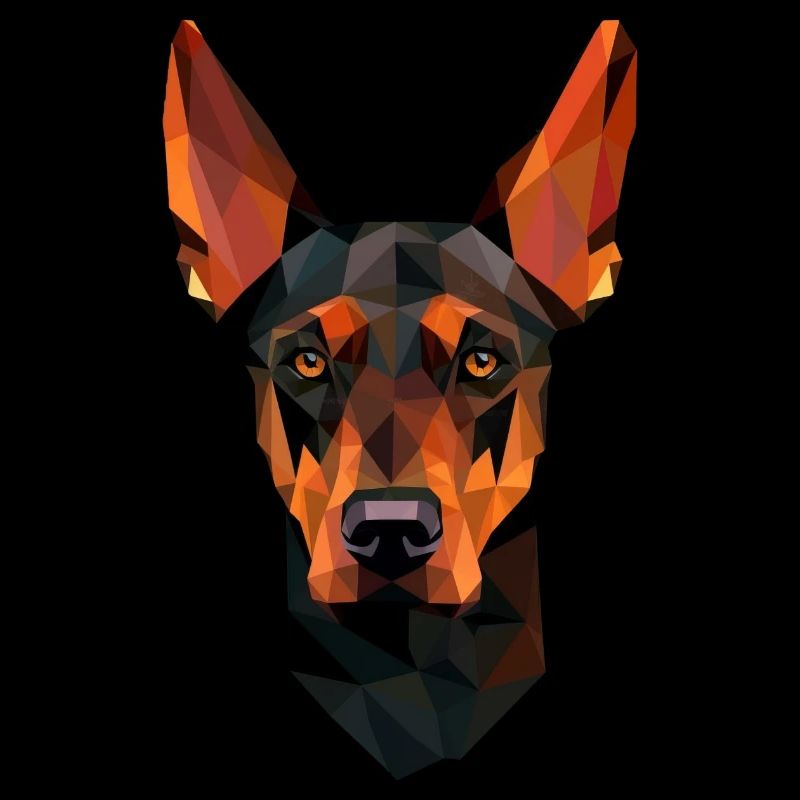 Dog Doberman Polygon