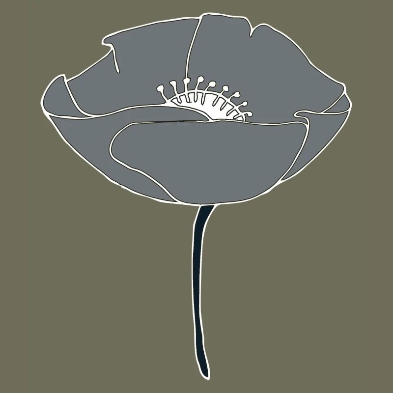 mohnblume grau