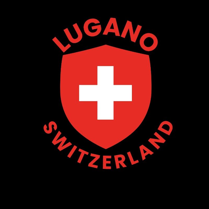 Lugano-Schild Schweizer Flagge