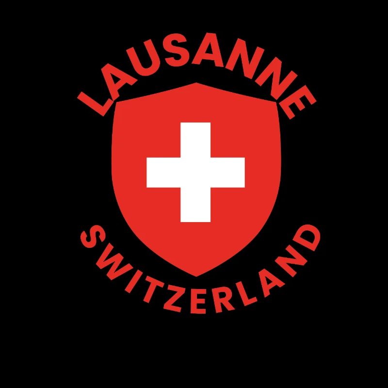 Lausanner Schild mit Schweizer Flagge
