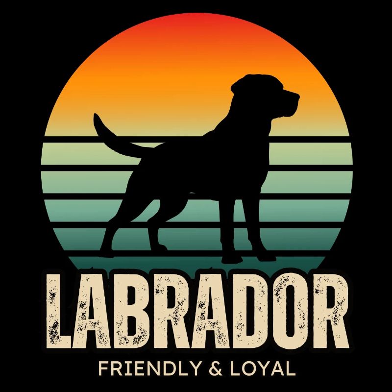 The Labrador Dog Friendly And Loyal Retro sunset