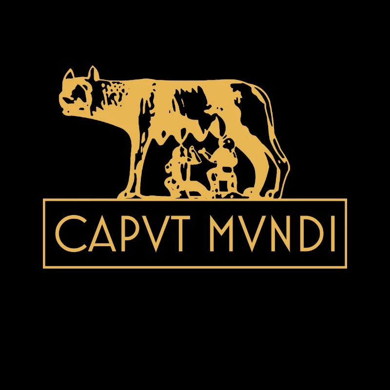 Rom lateinisches Motto Wolf Romulus Remus caput mundi