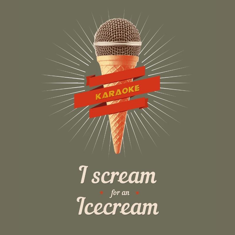 retro micro karaoke singen Auftritt Vintage Eis