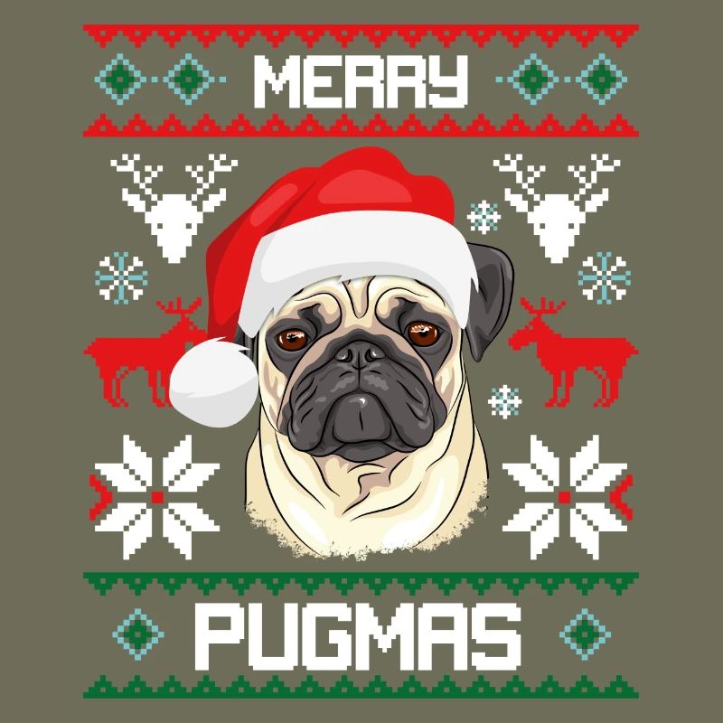 Joyeux Noël Pugmas drôle Pug laid Pull