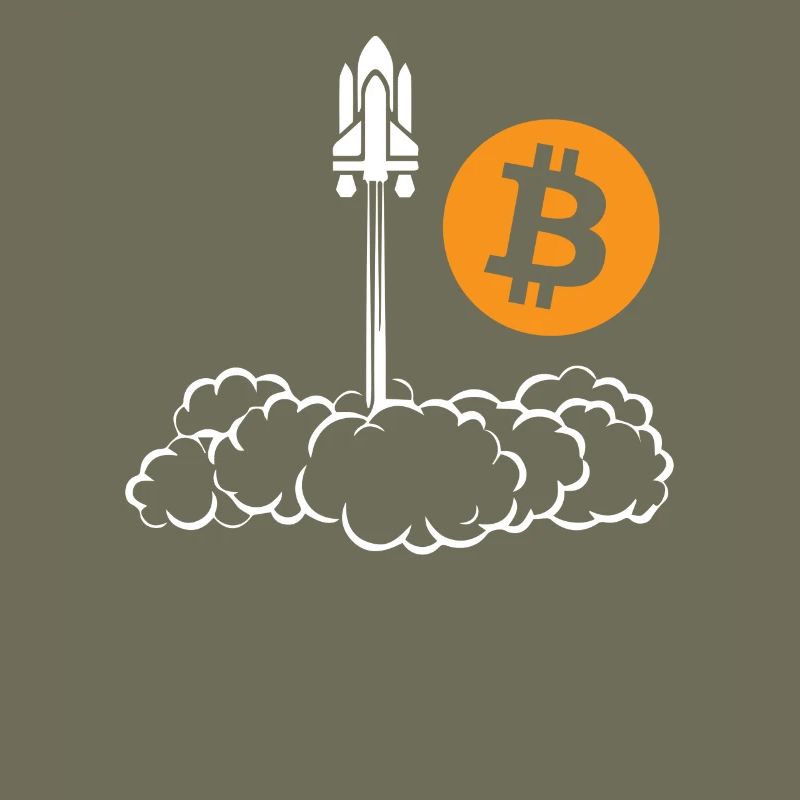Bitcoin To The Moon Rocket Space Shuttle HODL Pun