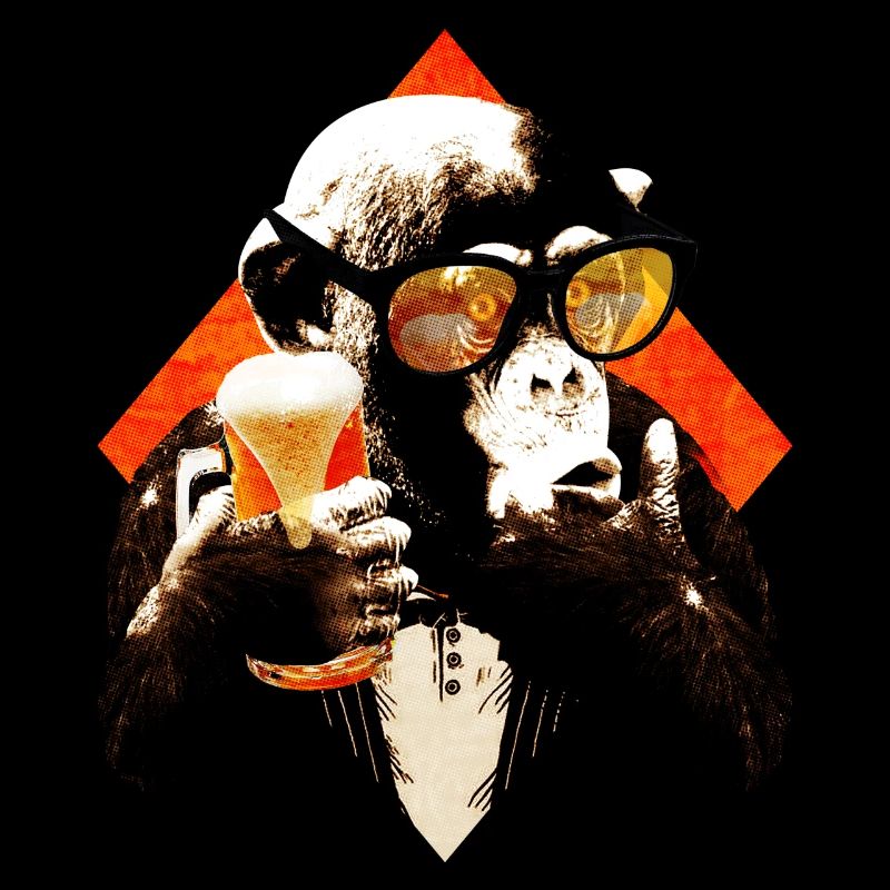 lustiger Bier Schimpanse