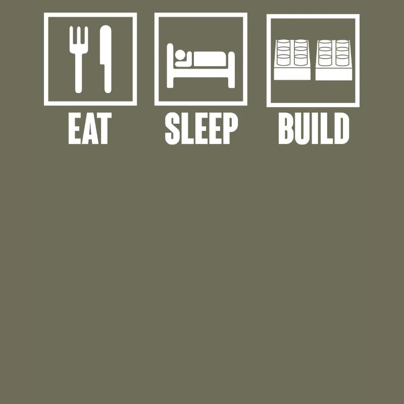 Manger - dormir - bâtiment - bloc de construction - cadeau