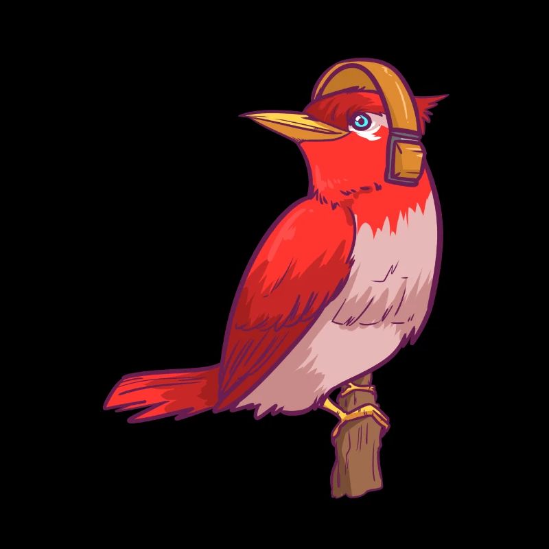 Musik - Leben - Vogel mit Kopfhörer