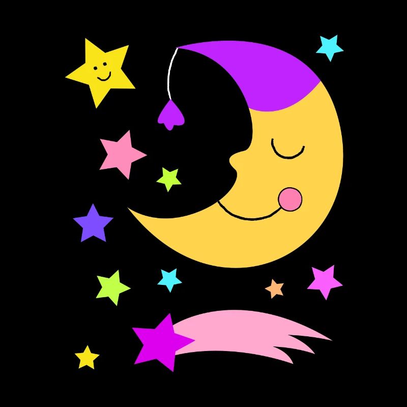 Mond, Sterne und Sternschnuppe