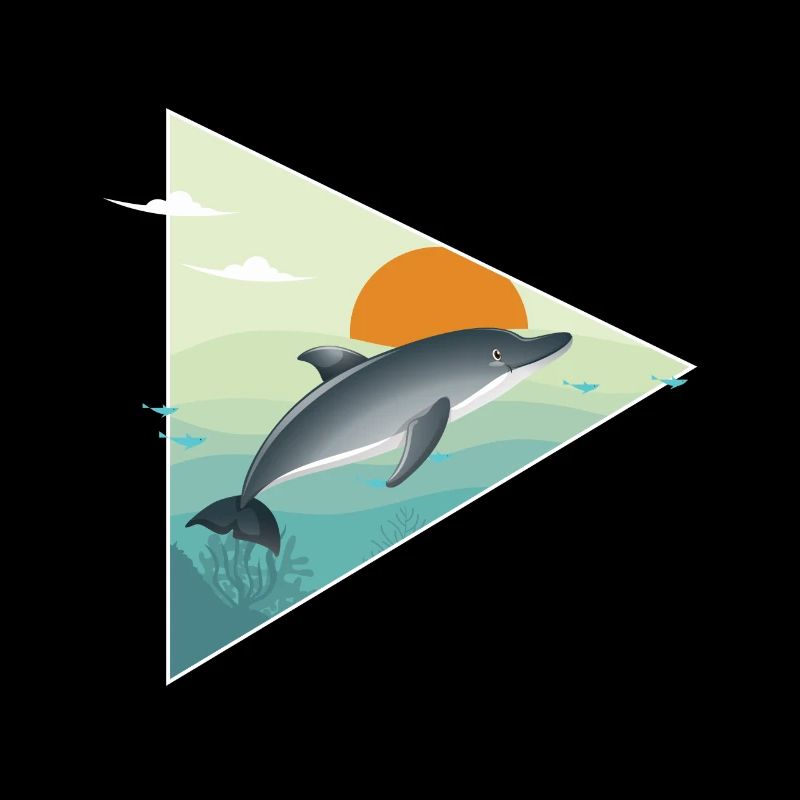 Dolphin - sunrise - ocean