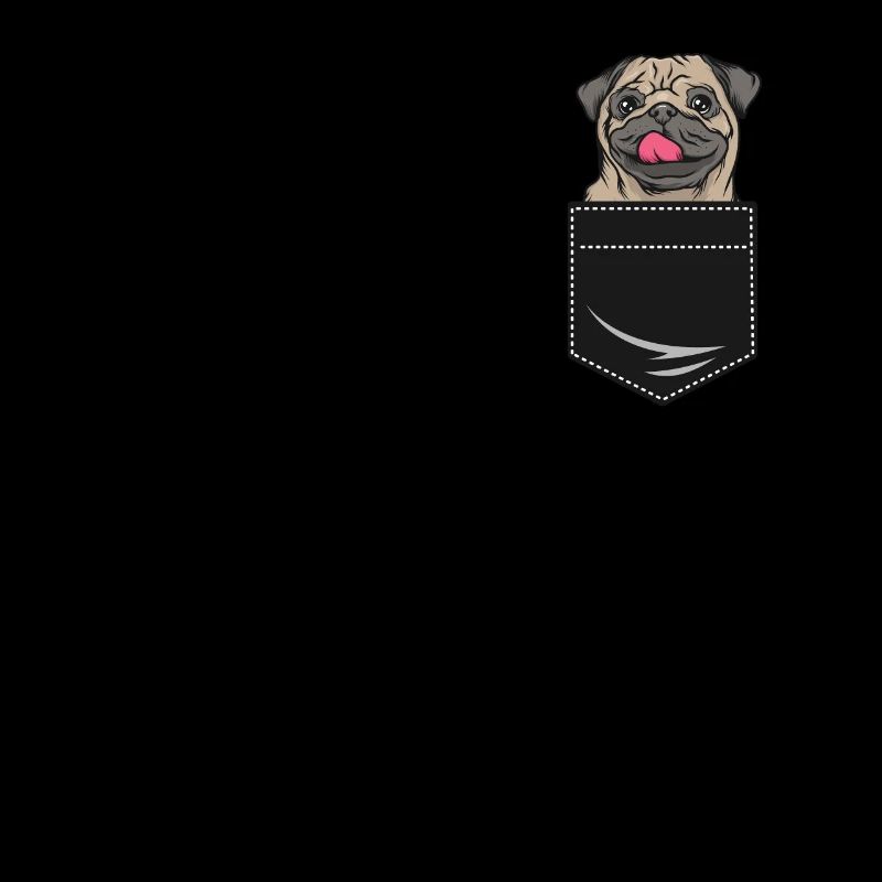 Mops Hund in Hemdtasche Geschenk Pocket