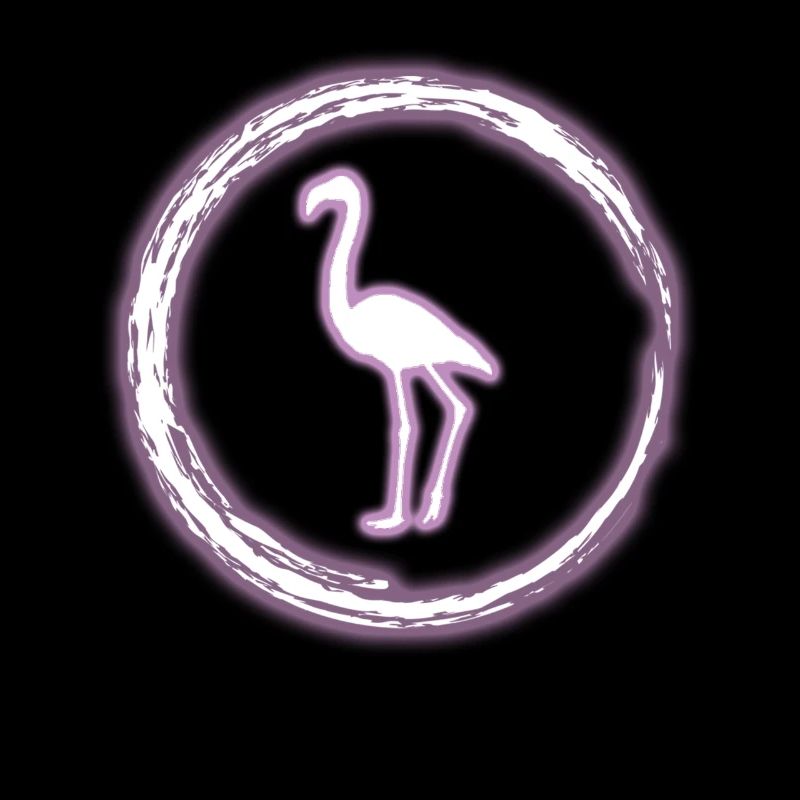 Glow Circle Flamingo Bright Neon Glowing Effect