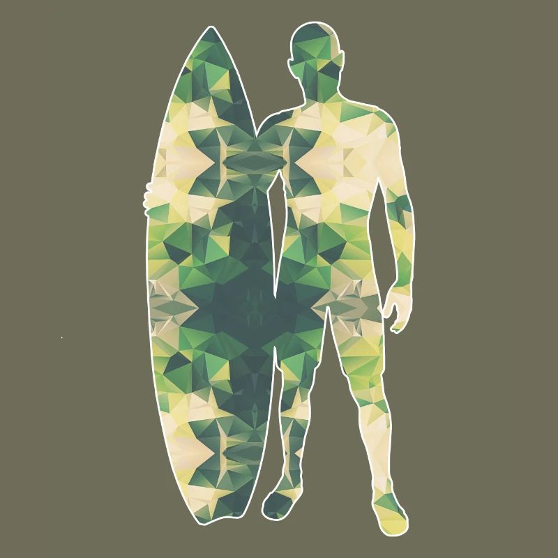 Polygone surfeur vert
