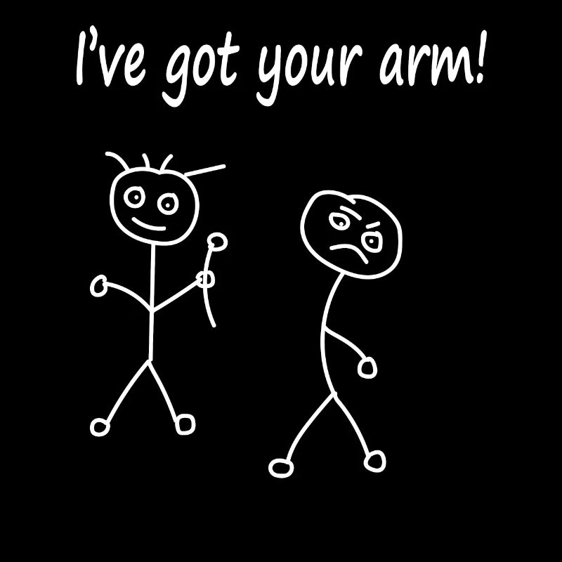 Strichmännchen ich habe deinen Arm Cartoon Comic