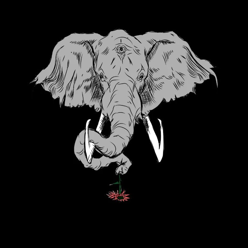 Elefant mit drei Augen und Blume