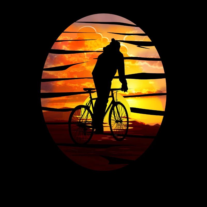Bicyclist at sunset - gift idea