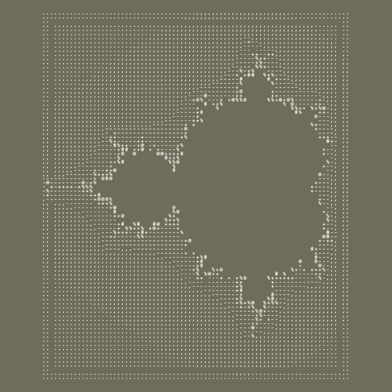 nerd mandelbrot ascii apfelmännchen code programer