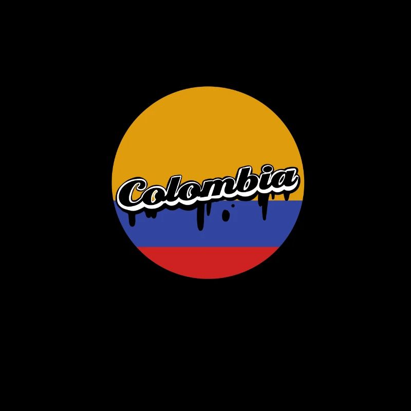 Drapeau colombien avec lettrage vintage