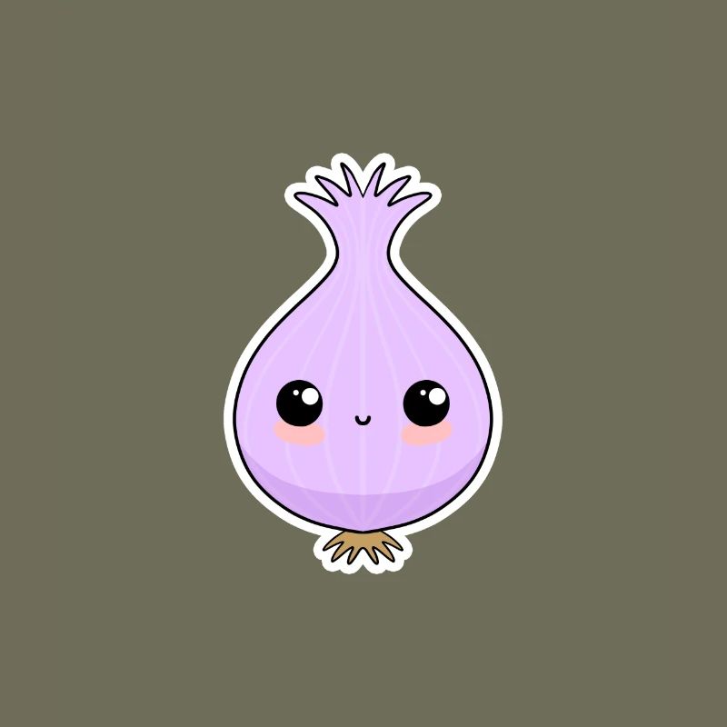 Motif mignon d’autocollants violets en forme d’oignon