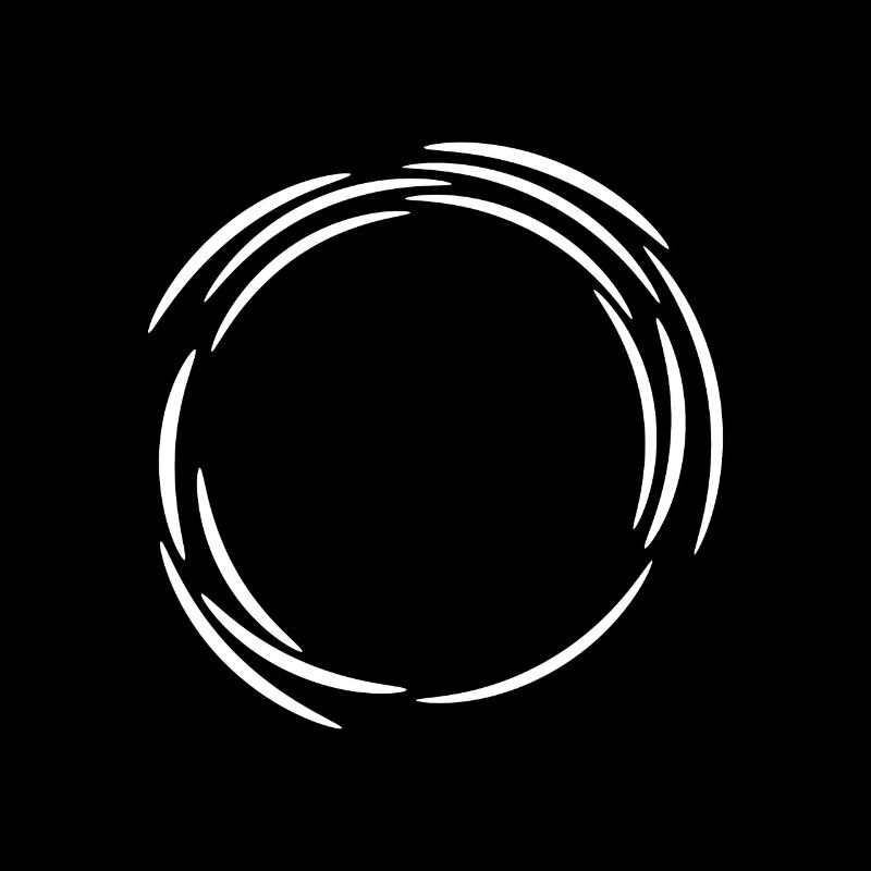 Cercle design icône lignes blanches