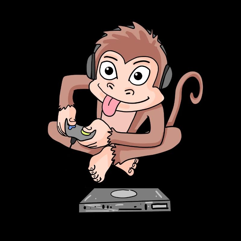 Affe spielt Videospiele