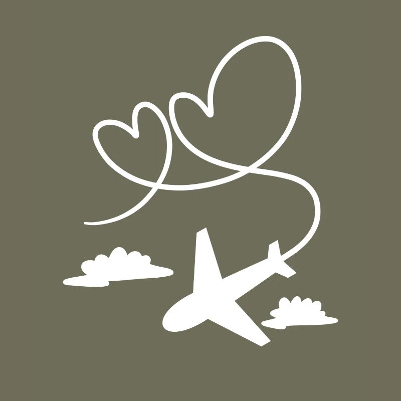 Flugzeug Flieger mit Herz
