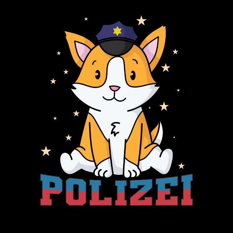 Polizei Fuchs mit Polizeimütze