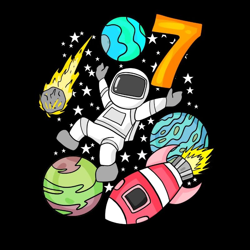 7ème anniversaire - Astronaute garçon anniversaire d’enfant