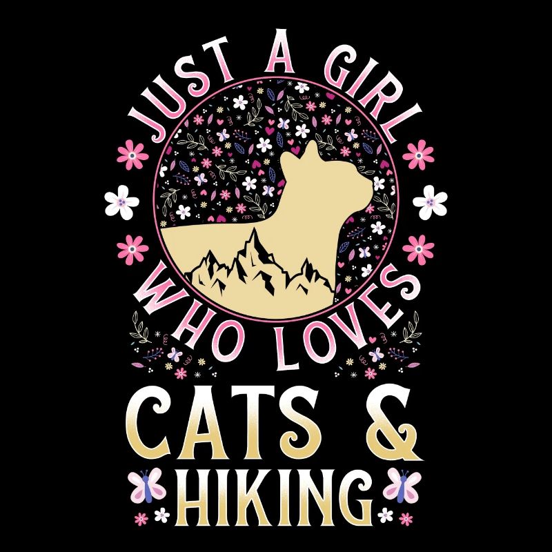 Cats and hiking saying gift