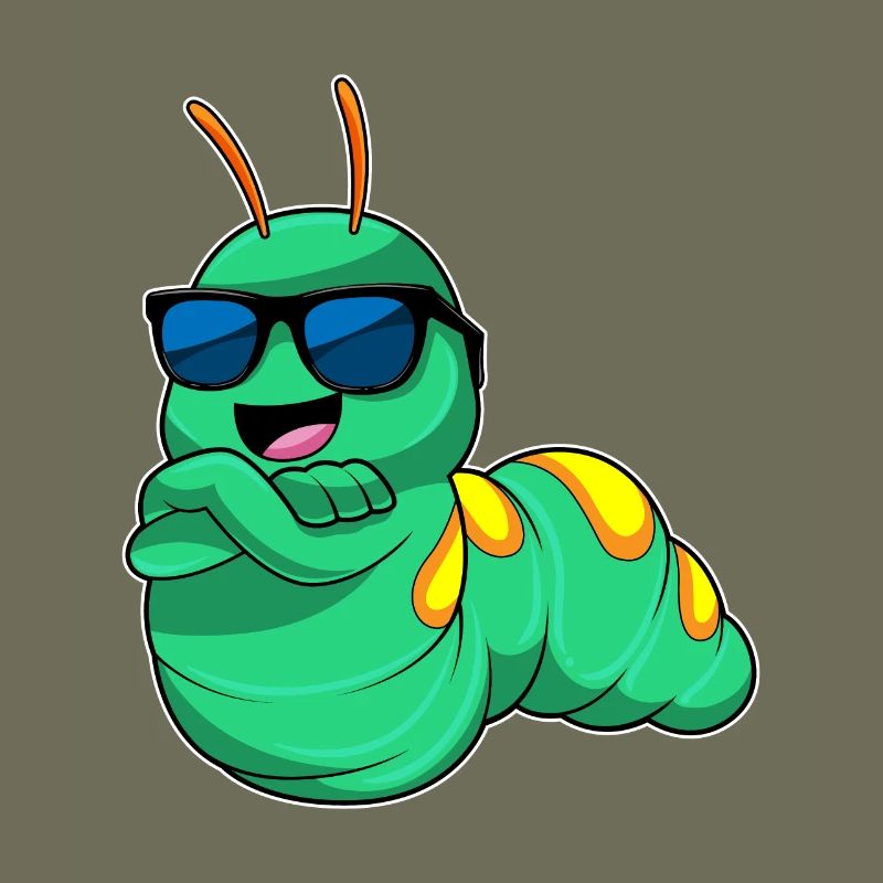 Chenille avec lunettes de soleil